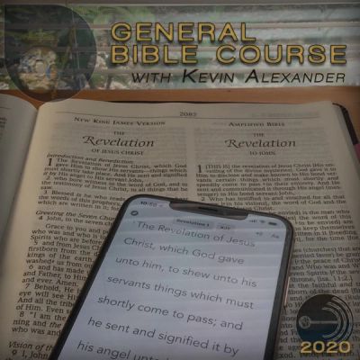 Bible study setup with a phone and open book.