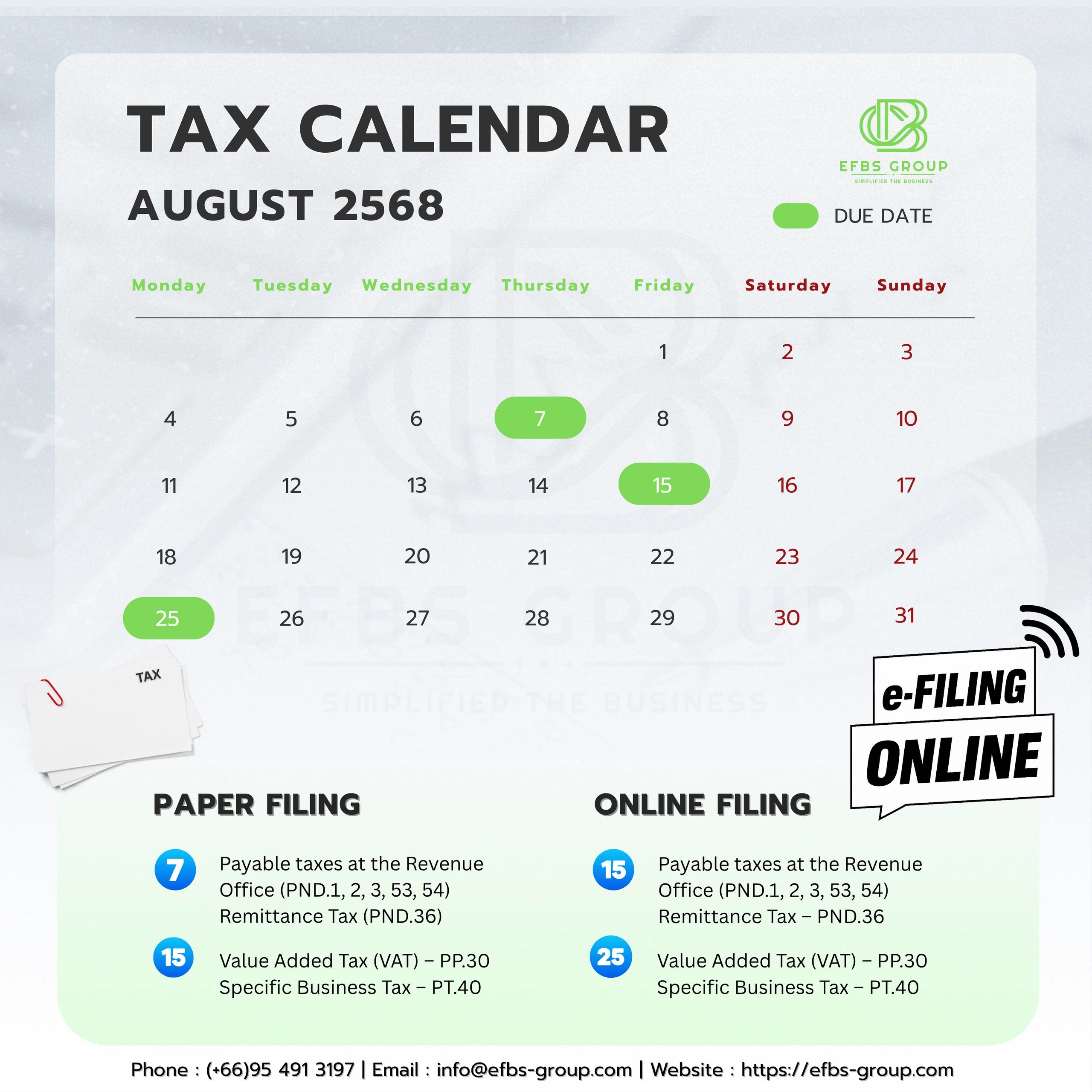 August 2025 Tax Calendar is here!