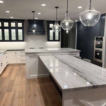 Beautiful kitchen renovated by Cory Christensen Construction.  Custom, cabinets, custom lighting, qu