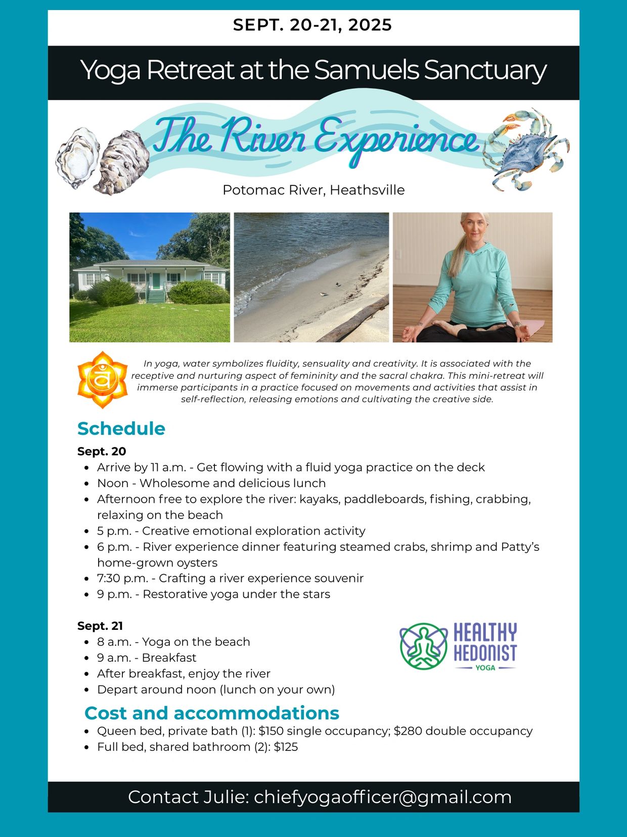 Retreat on the river; movements, activities, self-reflection, emotions and cultivating creativity