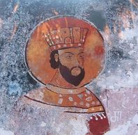 1200's -King David VI (IV) of Georgia, 13th century.	Mural from the Gelati Monastery