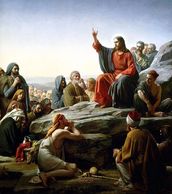 1877-Carl Bloch  (1834–1890): The Sermon On the Mount, Dansk: Bjergprædiken
