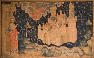 1300's - The New Jerusalem (Tapestry of the Apocalypse) own work, based on tapestry public domain 