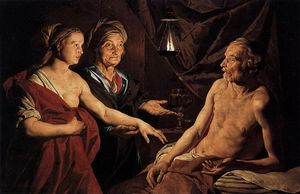 1639 - Matthias Stom  (fl. 1615–1649) 
Sarah Leading Hagar to Abraham