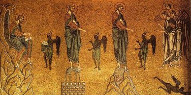 12th century Temptation of Christ (mosaic in basilica di San Marco)
Sum Bible Bible Summary Every Book Every Chapter One Word One Sentence