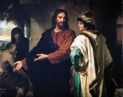 1889 - Deutsch: Heinrich Hofmann, Christus und der reiche Jüngling, 1889