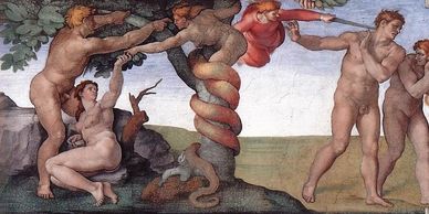 The fall depicted in the Sistine Chapel by Michelangelo   Summary of Genesis with Art