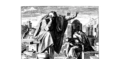 1860  - The lamentations of Jeremiah woodcut by Julius Schnorr von Karolsfeld