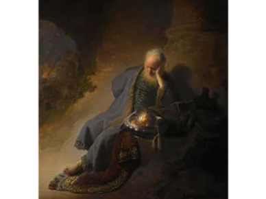 1630-Rembrandt van Rijn, "Jeremiah Lamenting the Destruction of Jerusalem"