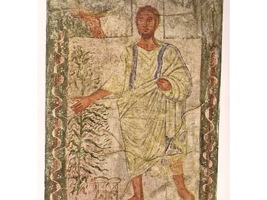 200 - Early 3rd century tempera painting of Moses and the burning bush, Dura-Europos synagogue, Syri