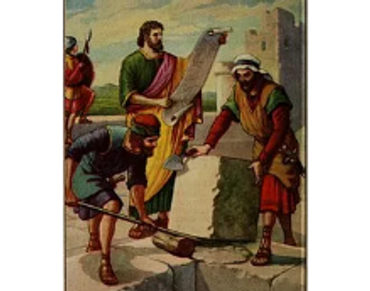 1919 - Nehemiah rebuilding Jerusalem, illustration by Adolf Hult, 1919