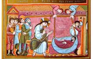 Codex Aureus 980- German  Healing of the Paralytic zwischen 980 und 993 n.Chr.