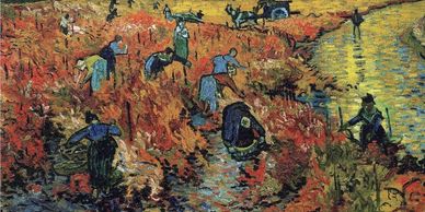 1888- The Red Vineyard, painted by Vincent van Gogh 