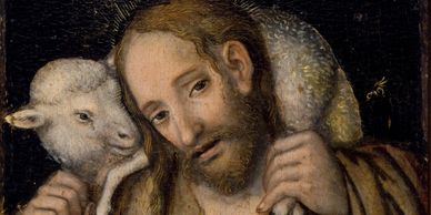 1540  - Christ the Good Shepherd c.1540 Lucas Cranach the Younger Angermuseum, Erfur