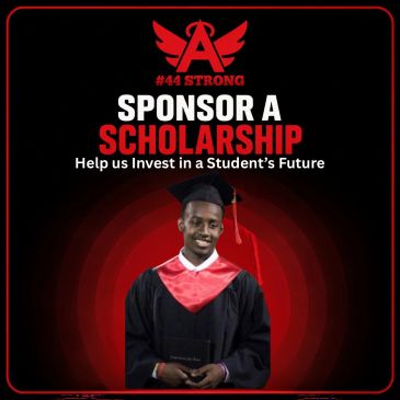 Graduate promoting scholarship sponsorship.