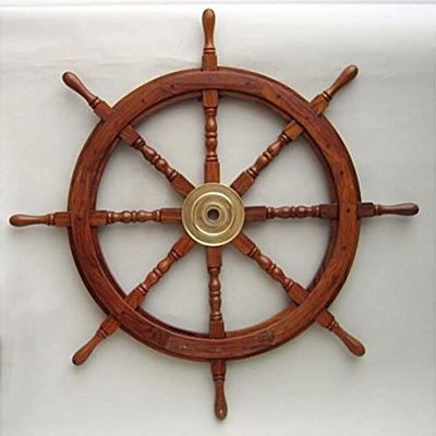 Antique ship captain's wheel