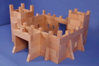 Castle of wooden blocks