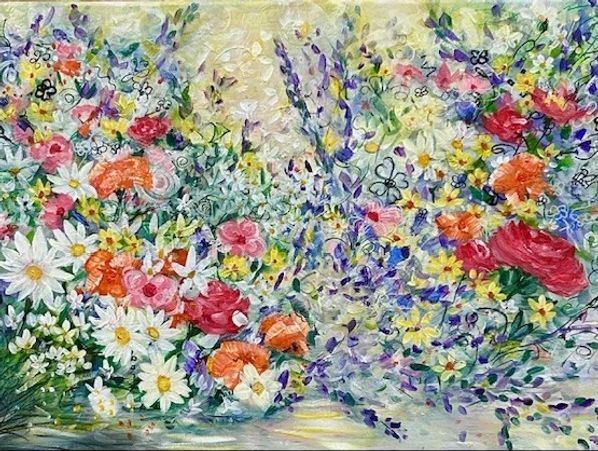 Wildflowers Blooming Everywhere 
20"x30" 
Acrylic on Stretched Canvas 
