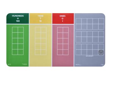 Maths mat place value chart with hundreds tens and one with ten frames