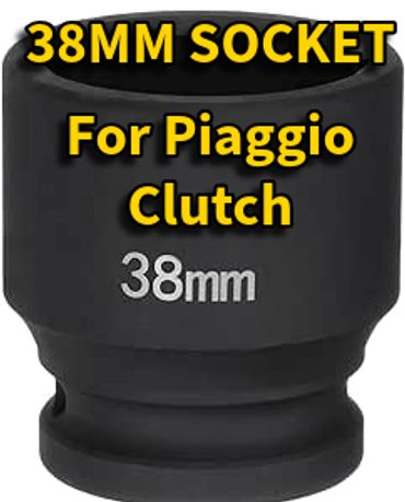 38mm socket tool for removing Piaggio scooter clutch nuts – essential tool for 2-stroke scooter maintenance