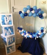 Balloon Baby Box and Baby Hoop to hire