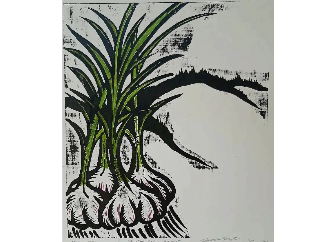 Garlic Mountain by Tania Willard. 2022 People's Choice Garlic Art Winner