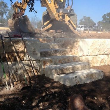 Limestone block walls