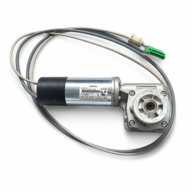 Siemens electric motor with attached gearbox and wiring.