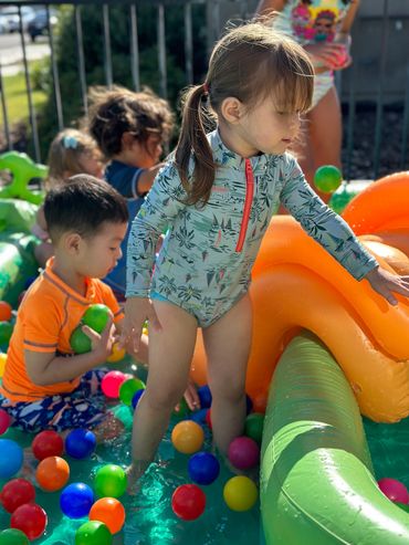 small girl in pool