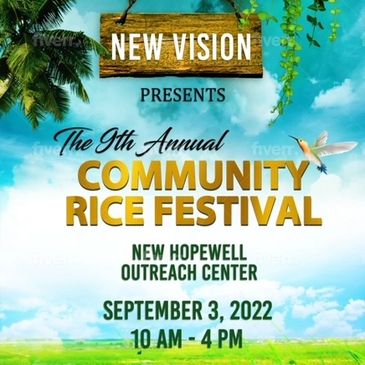 New Vision Community Development Corporation Rice Festival flyer