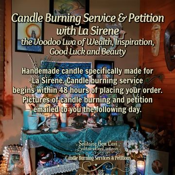 Candle burning service for La Sirene by Solitaire Bon Lavi