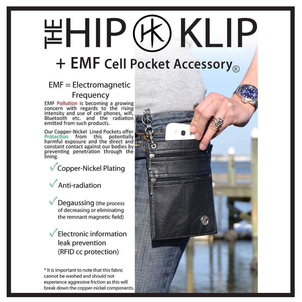 Hip Klips Cell Phone Pocket, Lrg, EMF/RFID, 'Subtle Black'
