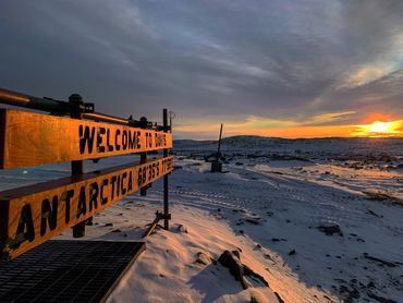 Sunrise over Davis Station, Antarctica. 