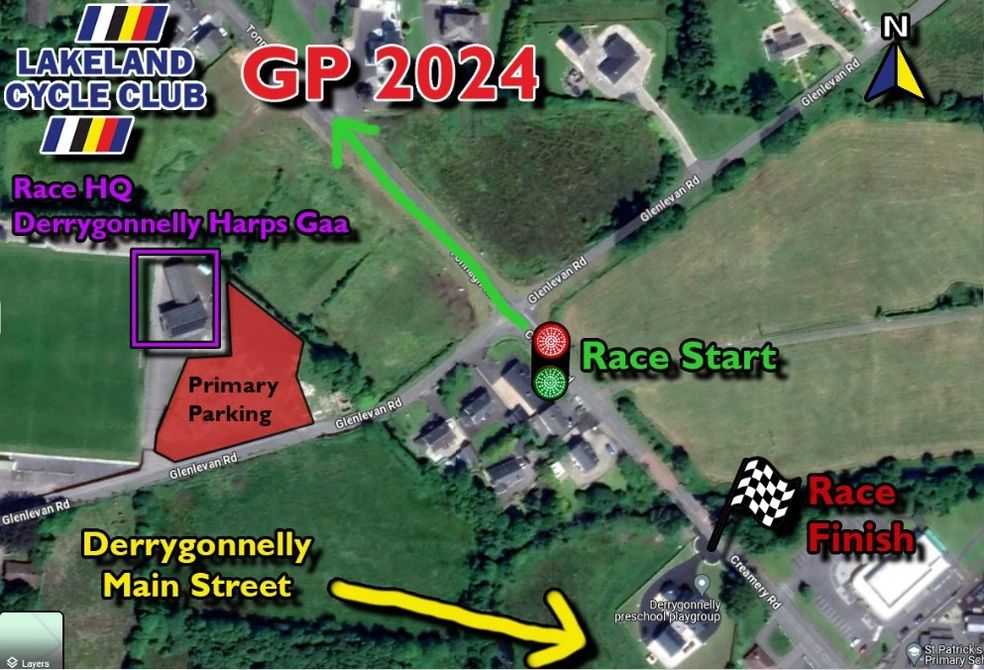 Lakeland Cycle Club 2024 GP, Race HQ Map
