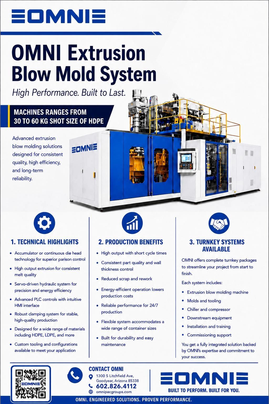 OMNI Extrusion Blow Mold System for high performance and reliability.