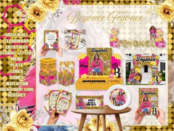 Beyonce Feyonce decor package mockup for bridal shower decor