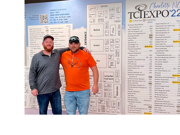 Arborist at TCIA expo in 2022 in North Carolina. Tree Care education