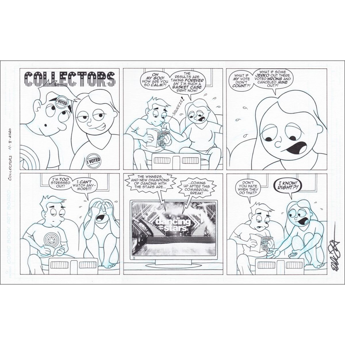 'Sweating the Results' Original Collectors Comic Strip