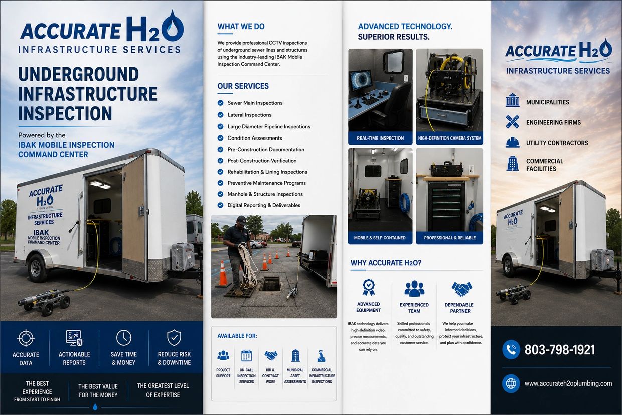 Accurate H2O offers underground infrastructure inspection with advanced technology and expert services.