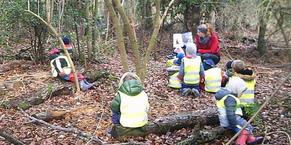 Storytime in the woods.