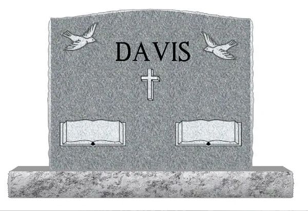 Traditional Grey Upright Headstone