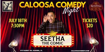 Comedy night poster featuring Seetha the Comic.