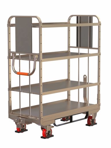 towable logistics trolley with multilevel shelves and heavyduty castor ideal for indoor outdoor use.