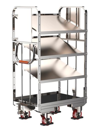 Tugger Train Shelf Trolley towable trolley with multi-level heavy-duty castor drawbar tugger trains 