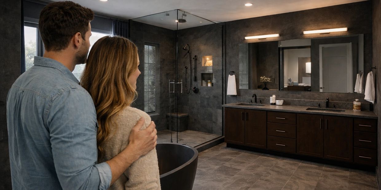 Custom bathroom remodel with tile shower in Orlando FL
