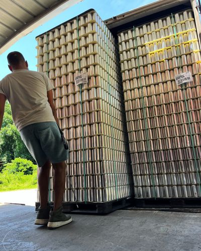 brite cans in a truck