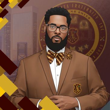 Stylish man in brown suit with bow tie and glasses.
