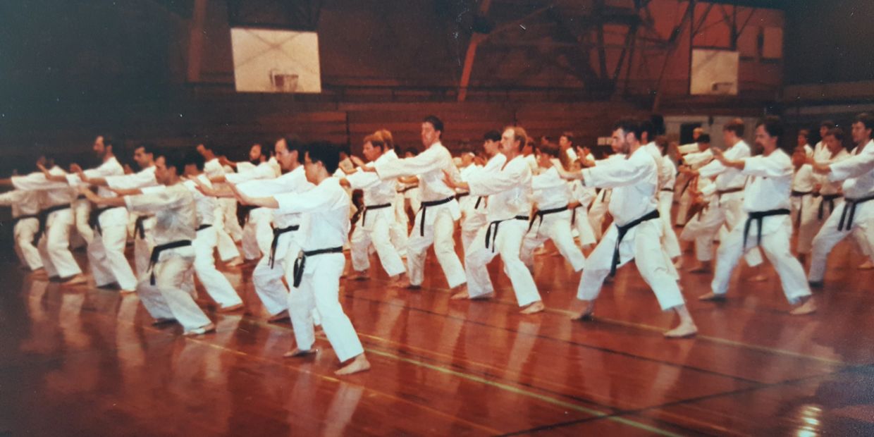 ASKF masters training in the 1980s were too large for normal size classrooms.
