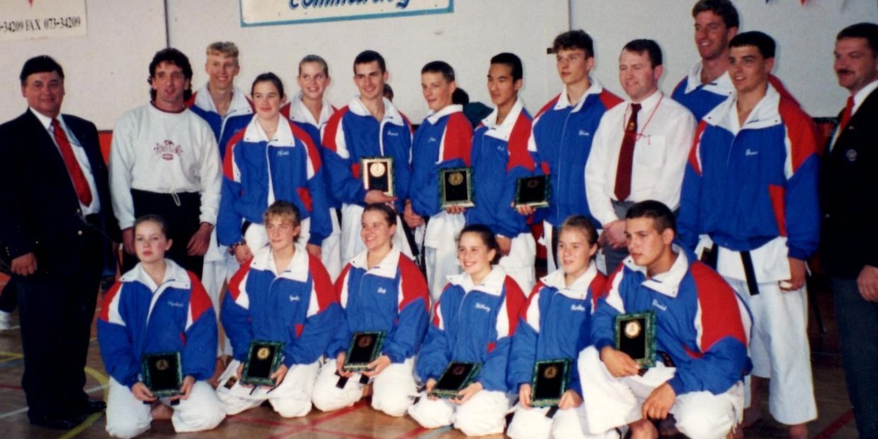 1996 ASKF Jr. Karate Team.  Photo taken after taking 1st in team kumite.
