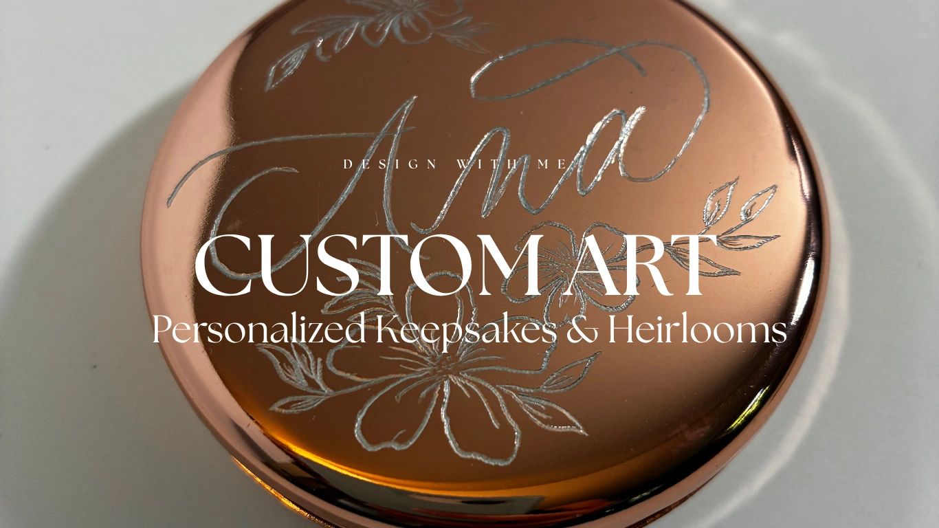 New England Custom art engraved and calligraphy mirror Personalized Keepsakes and Heirlooms Design 